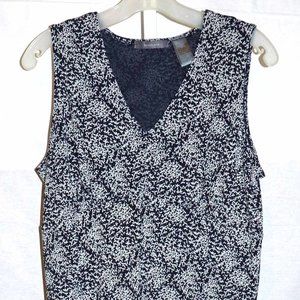 Lovely Liz Claiborne Black & White Sleeveless Empire Waist Dress Size M NWT